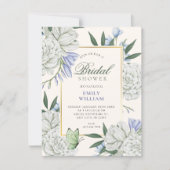 Invitation Fleur élégante douche de mariée (Devant)