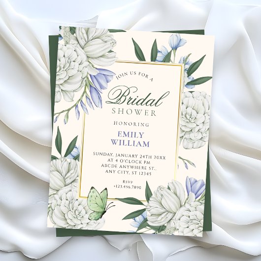 Invitation Fleur élégante douche de mariée