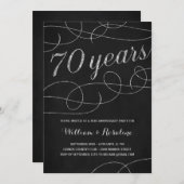 Invitation Fleur Élégante | Fête du 70e Anniversaire (Devant / Derrière)