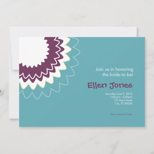 Invitation Fleur en fleurs - violet et vert (Dos)