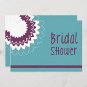 Invitation Fleur en fleurs - violet et vert (Devant / Derrière)