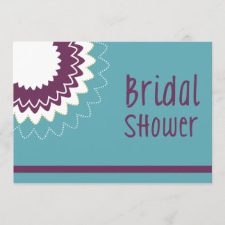 Invitation Fleur en fleurs - violet et vert