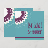 Invitation Fleur en fleurs - violet et vert (Devant / Derrière)