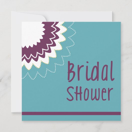 Invitation Fleur en fleurs - violet et vert (Devant)