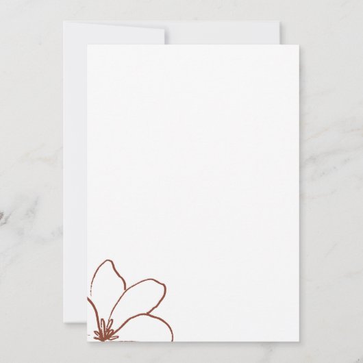 Invitation Fleur en terre cuite blanche à main (Dos)