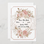 Invitation Fleur enregistrer la date (Devant / Derrière)