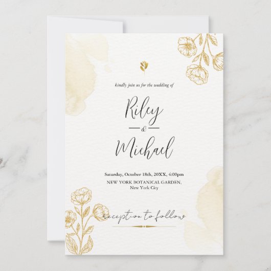 Invitation Fleur et botanique rustique vintage (Devant)