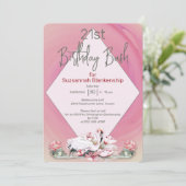 Invitation Fleur et Flamant rose tropicaux Fête sur mesure (Debout devant)