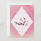 Invitation Fleur et Flamant rose tropicaux Fête sur mesure (Dos)