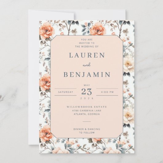 Invitation Fleur et Promesse de Mariage (Devant)