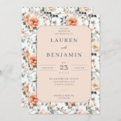 Invitation Fleur et Promesse de Mariage (Devant / Derrière)