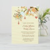Invitation Fleur fantaisie romantique + mariage du coeur (Debout devant)
