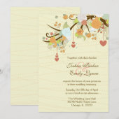 Invitation Fleur fantaisie romantique + mariage du coeur (Devant / Derrière)