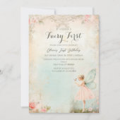 Invitation Fleur fée fille Anniversaire (Devant)