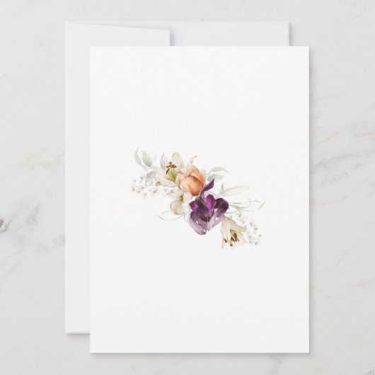 Invitation Fleur féminine fleur sauvage 90e fête d'anniversai (Dos)