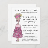 Invitation Fleur Fête Anniversaire (Devant / Derrière)