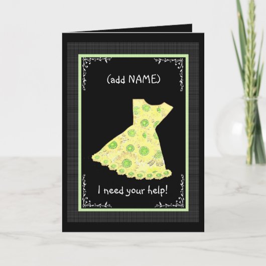 Invitation Fleur Fille CUSTOM NAME PRINTEMPS JAUNE Robe (Devant)