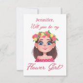 Invitation fleur fille proposition script rose mignon (Devant)