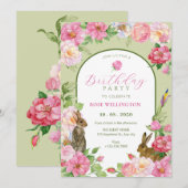 Invitation Fleur fleur de fleurs fleur anniversaire (Devant / Derrière)
