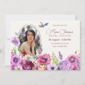 Invitation Fleur fleur photo nuptiale douche (Devant)