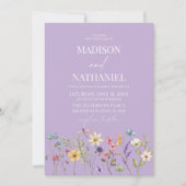 Invitation Fleur Fleur sauvage violette Mariage floral (Devant)