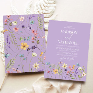 Invitation Fleur Fleur sauvage violette Mariage floral