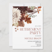 Invitation Fleur florale Brown foncée de Bourgogne (Devant)