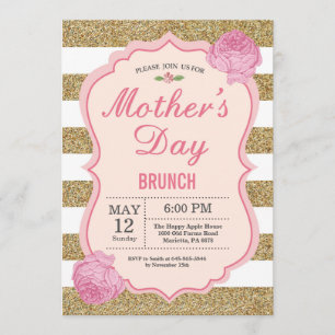 Invitation Fleur florale de rose d'invitation de brunch de