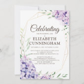 Invitation Fleur florale du mémorial funéraire Woodsy géométr (Devant)