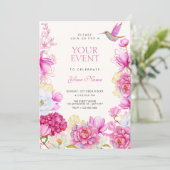 Invitation Fleur florale rose (Debout devant)