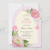 Invitation Fleur florale rose  (Devant)