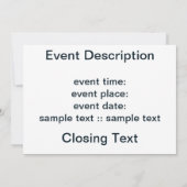 Invitation Fleur fractale en forme de cœur bleu (Dos)