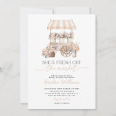 Invitation Fleur fraîche du marché Mariage Fleur de Pêche (Devant)