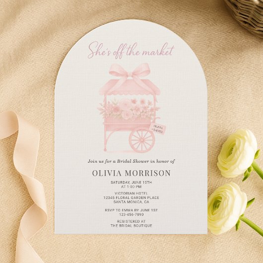 Invitation Fleur Fraîche du Marché Rose Enterrement de Vie de