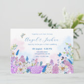 Invitation Fleur fraîche mariage été (Debout devant)