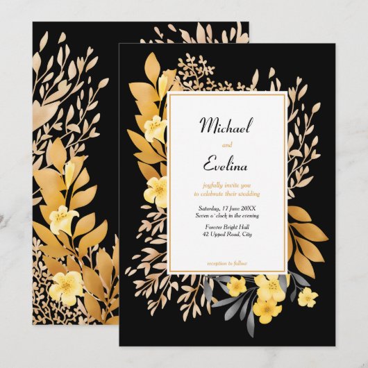 Invitation Fleur frangipani tropicale (Devant / Derrière)