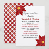 Invitation Fleur géométrique rouge et or (Devant / Derrière)