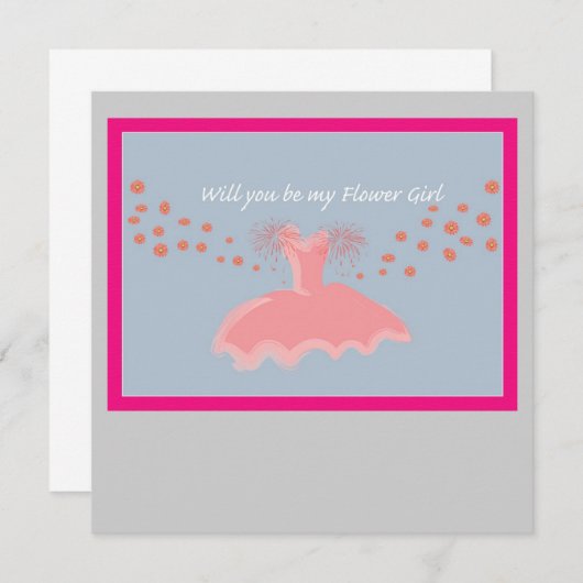 Invitation Fleur Girl (Devant / Derrière)