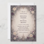 Invitation Fleur Gothique Romantique (Devant)