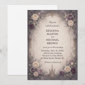 Invitation Fleur Gothique Romantique (Devant / Derrière)