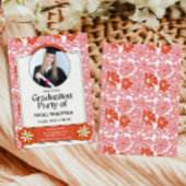 Invitation Fleur Hippie Groovy Rétro Photo Diplôme