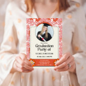 Invitation Fleur Hippie Groovy Rétro Photo Diplôme