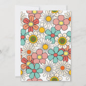 Invitation Fleur Hippie Retro super Bonjour Soixante Annivers (Dos)