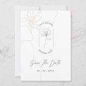 Invitation Fleur illustrée simple classique enregistrer la da (Devant)