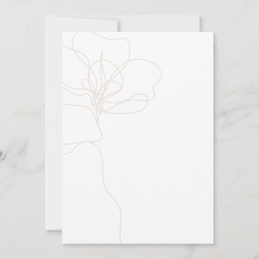 Invitation Fleur illustrée simple classique mariage invitati (Dos)