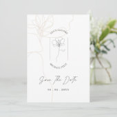 Invitation Fleur illustrée simple classique sauver la date da (Debout devant)