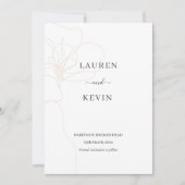 Invitation Fleur illustrée simple classique, sauvez la date (Devant)