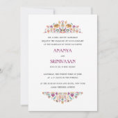 Invitation Fleur indienne Jade Green Elephant Mariage officie (Devant)
