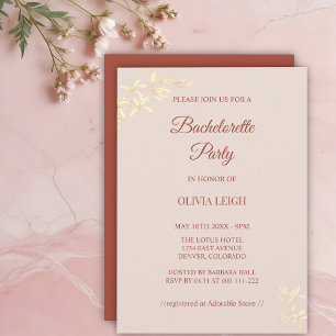 Invitation Fleur intemporel Rustique Bachelorette Party