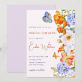 Invitation Fleur jardin papillon nuptiale douche (Devant / Derrière)